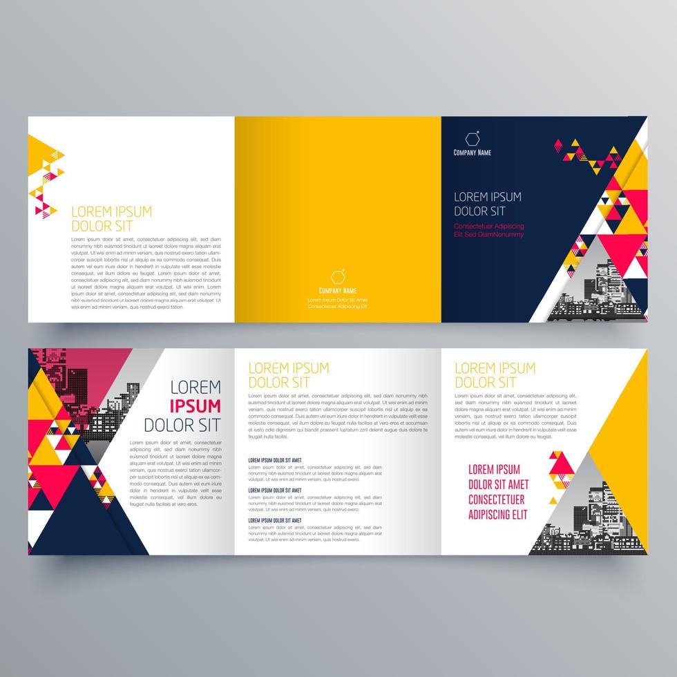 Tri-fold brochure template Minimalistic geometric design for corporate and business. Creative concept brochure vector template.