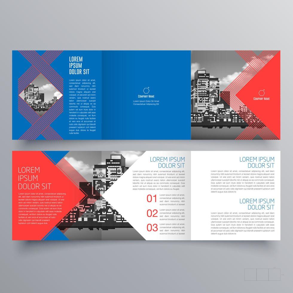 Trifold brochure template Minimalistic geometric design for corporate