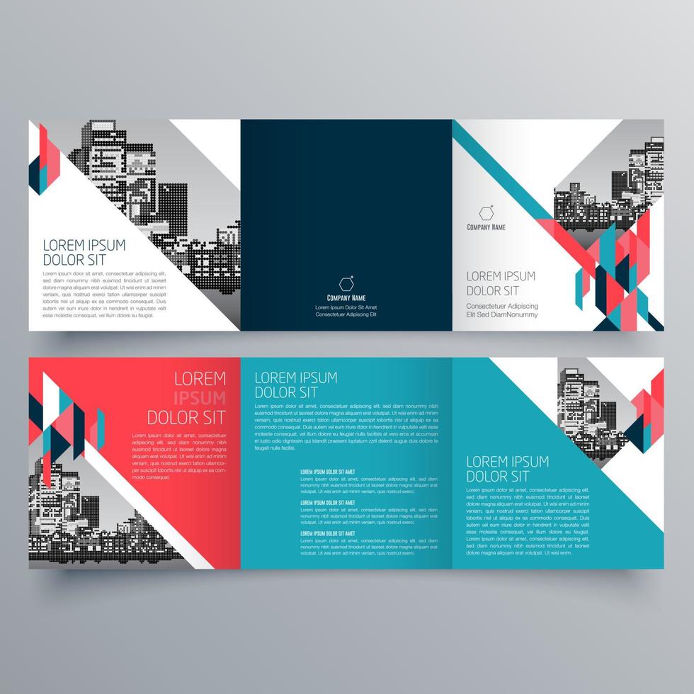 Tri-fold brochure template Minimalistic geometric design for corporate and business. Creative concept brochure vector template.