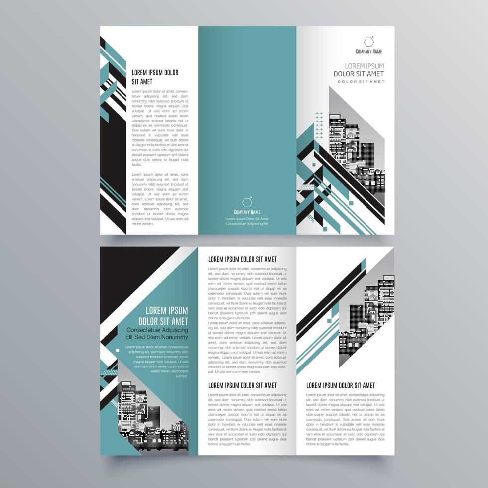 Tri-fold brochure template Minimalistic geometric design for corporate and business. Creative concept brochure vector template.