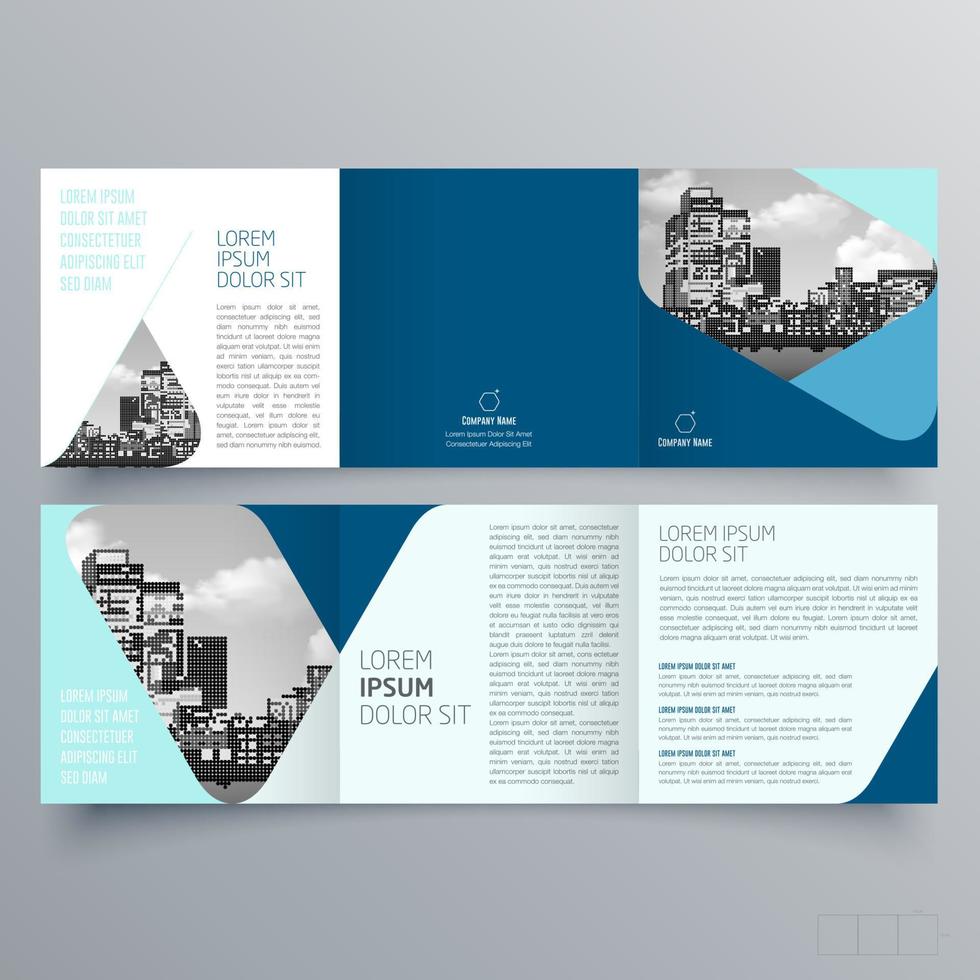 Tri-fold brochure template Minimalistic geometric design for corporate and business. Creative concept brochure vector template.