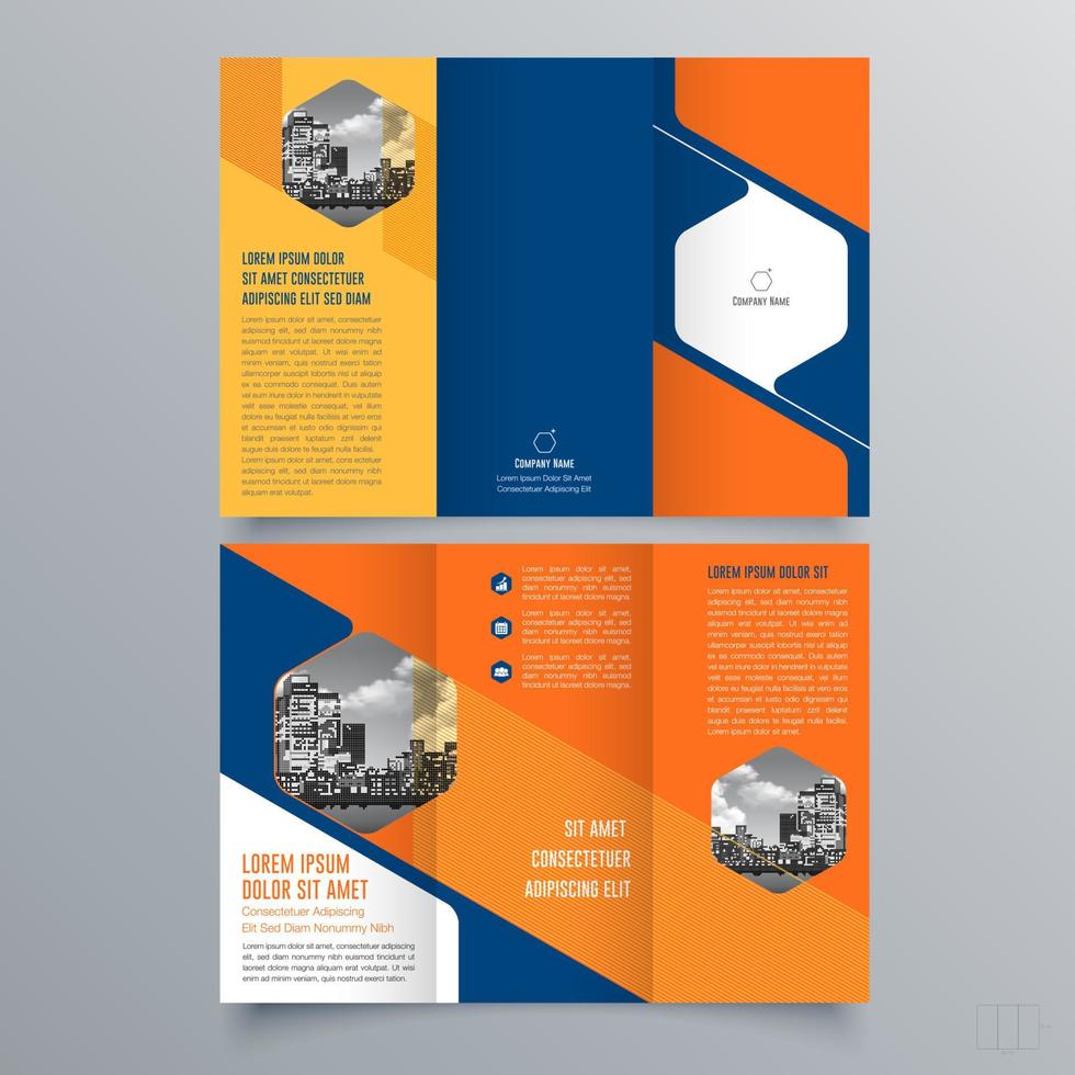 Tri-fold brochure template Minimalistic geometric design for corporate and business. Creative concept brochure vector template.