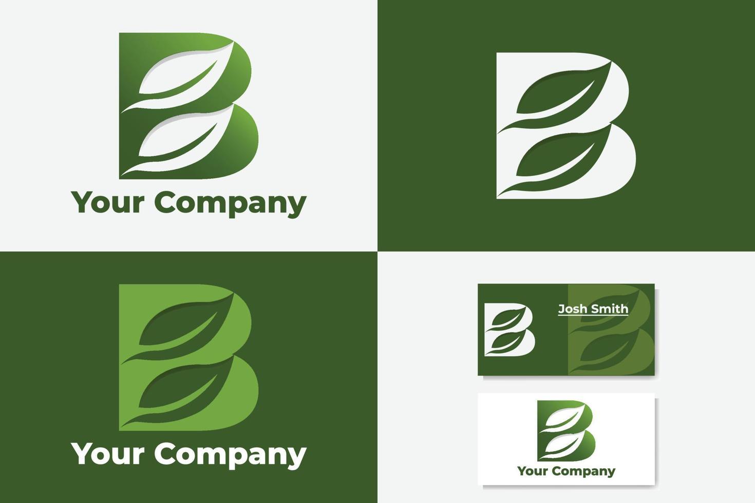 logo letter B and leaf vector