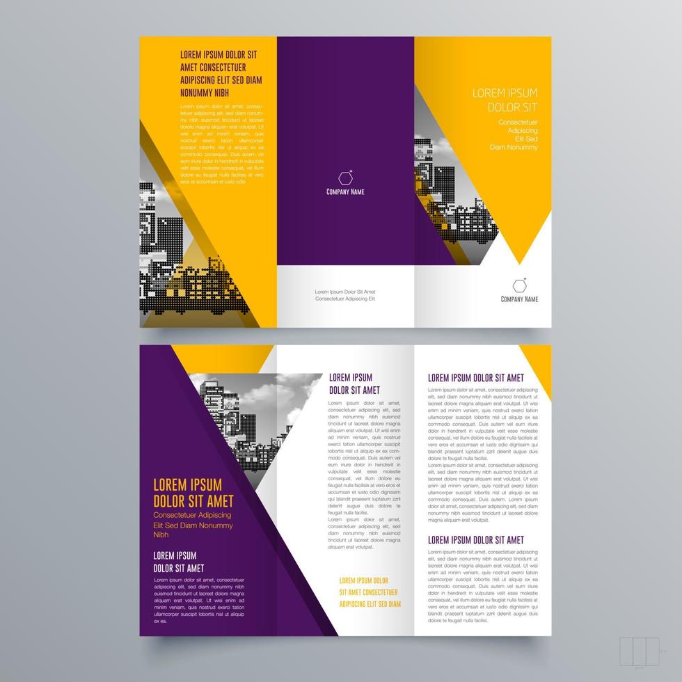 Tri-fold brochure template Minimalistic geometric design for corporate and business. Creative concept brochure vector template.