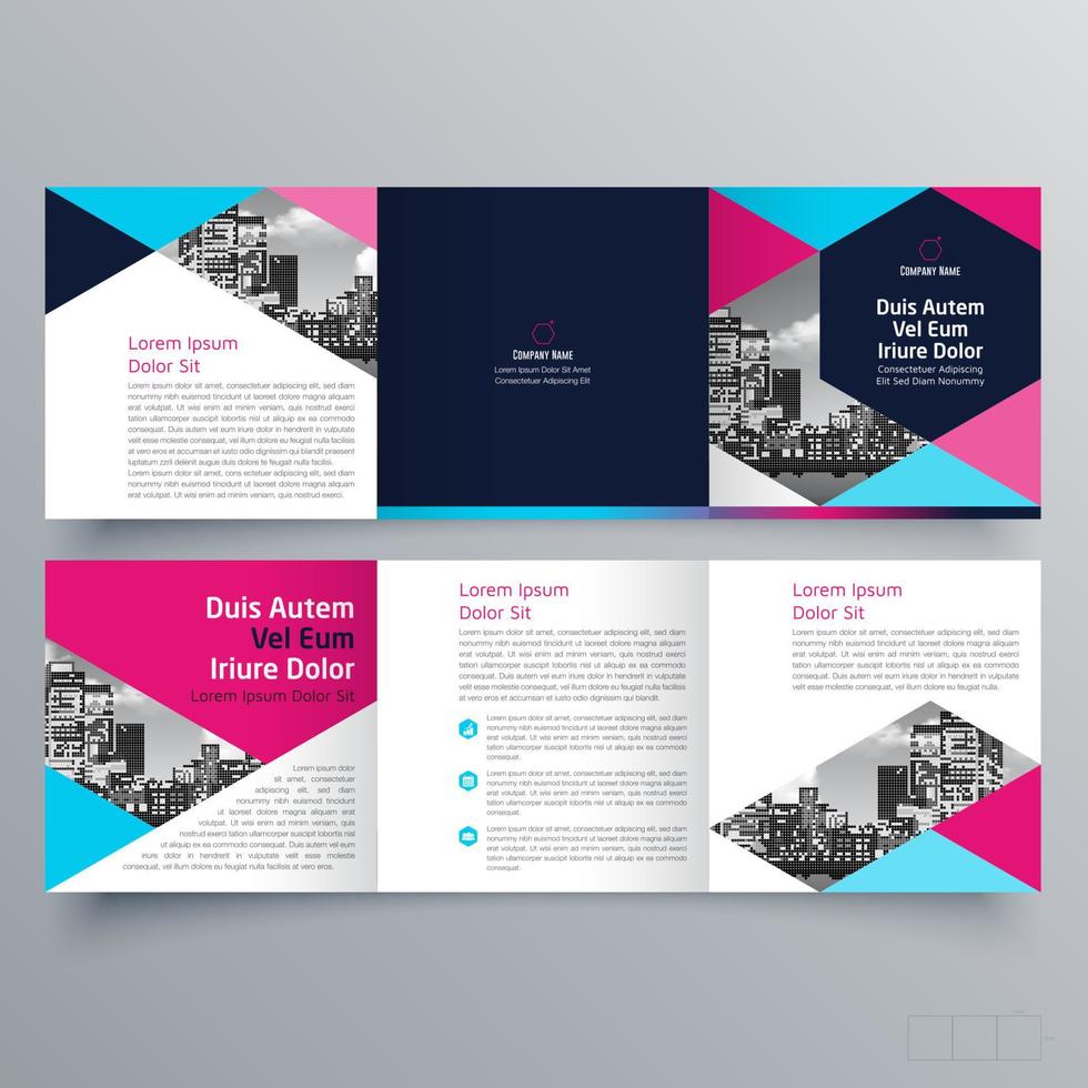 Tri-fold brochure template Minimalistic geometric design for corporate and business. Creative concept brochure vector template.