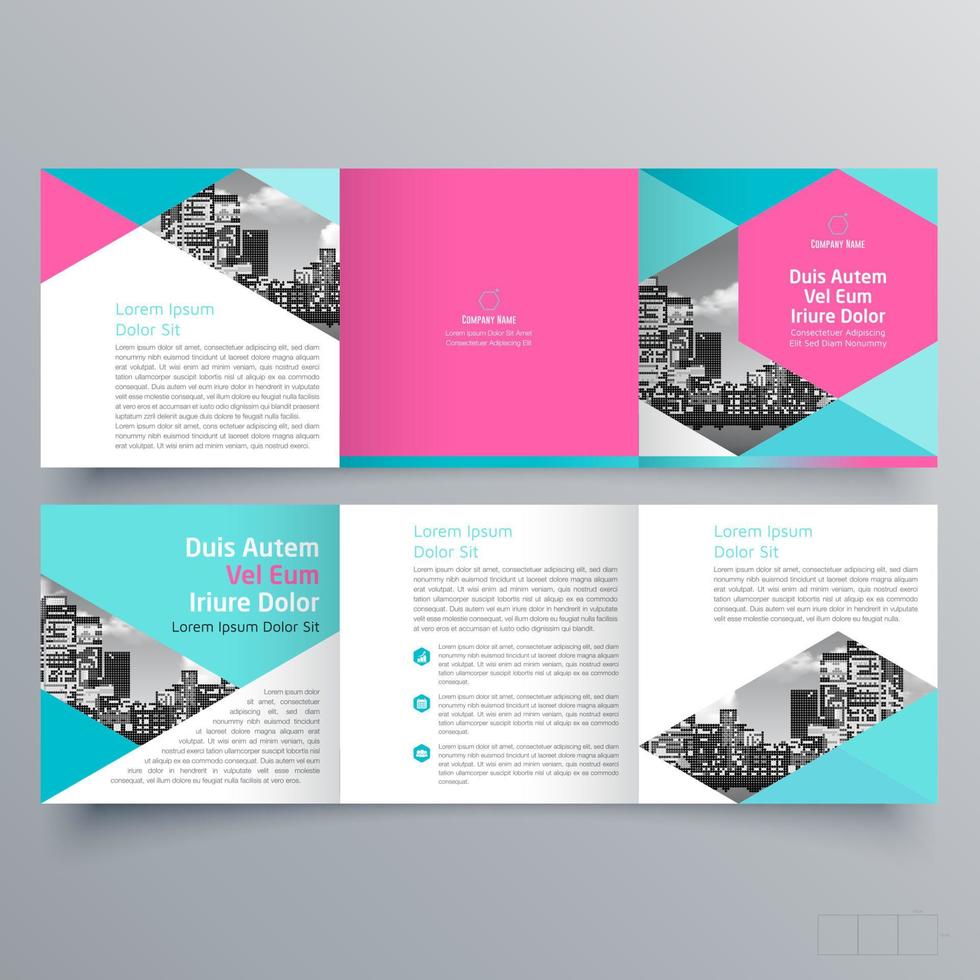 Tri-fold brochure template Minimalistic geometric design for corporate and business. Creative concept brochure vector template.