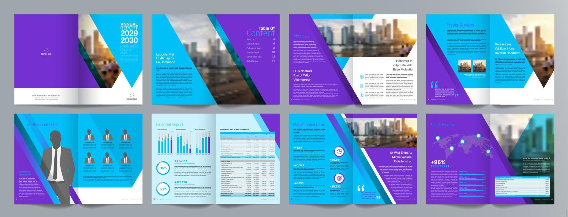 Annual report 16 page A4 198 vector