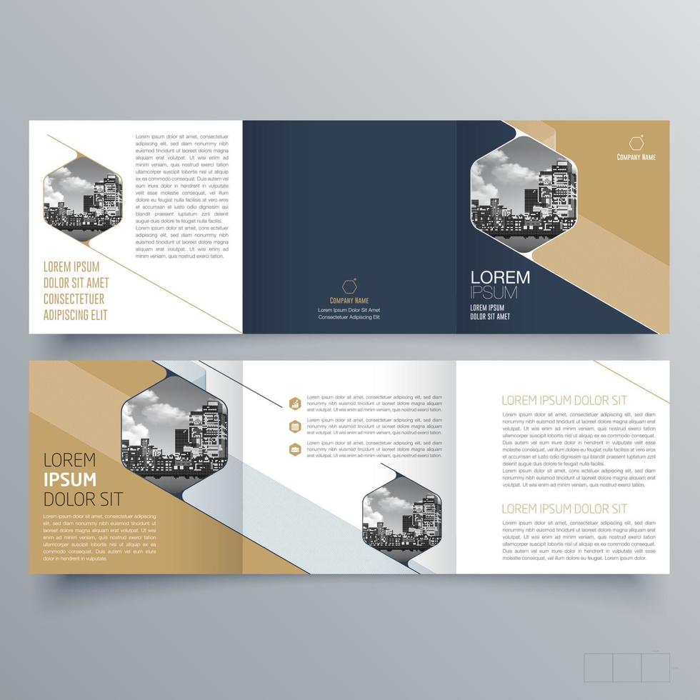 Tri-fold brochure template Minimalistic geometric design for corporate and business. Creative concept brochure vector template.