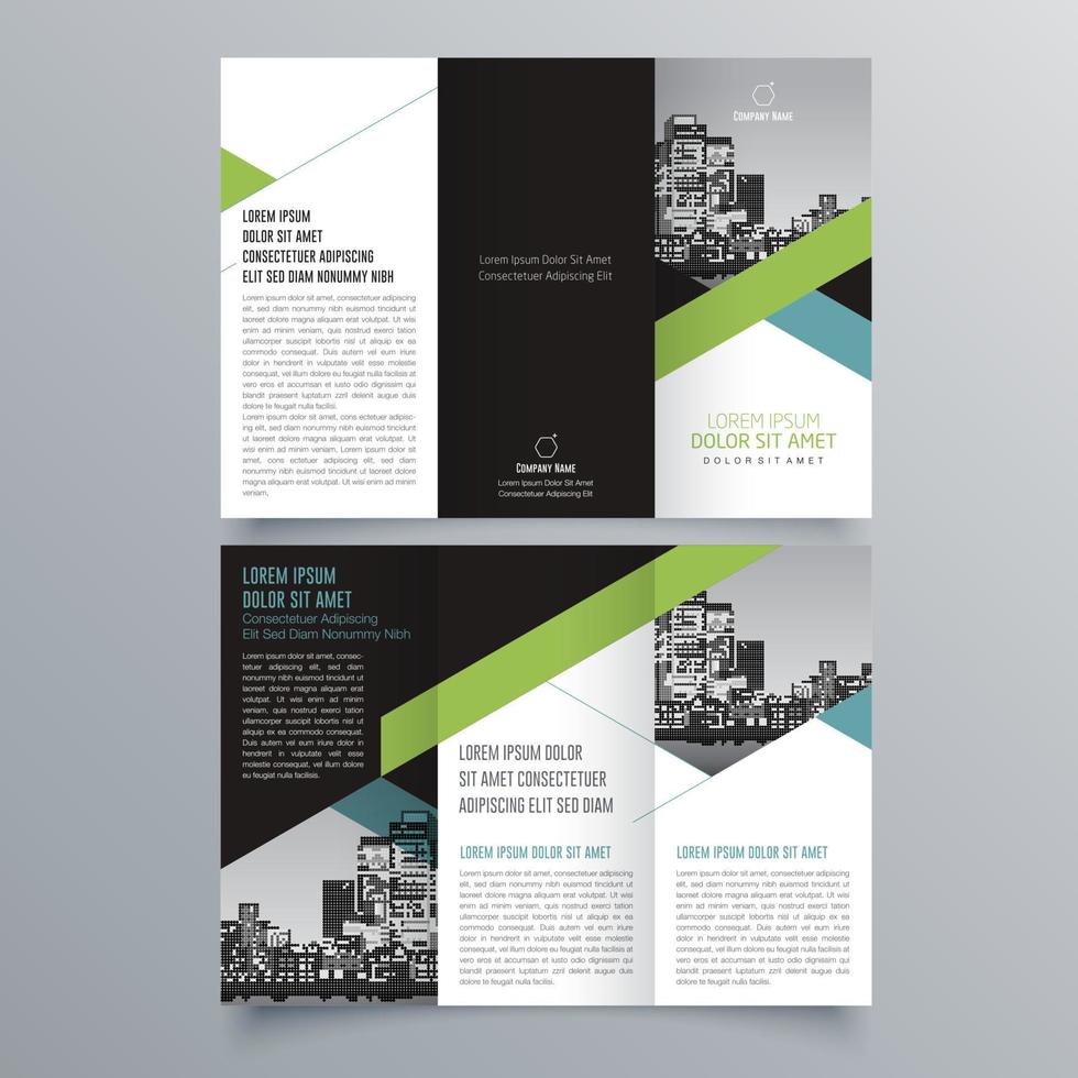 Tri-fold brochure template Minimalistic geometric design for corporate and business. Creative concept brochure vector template.