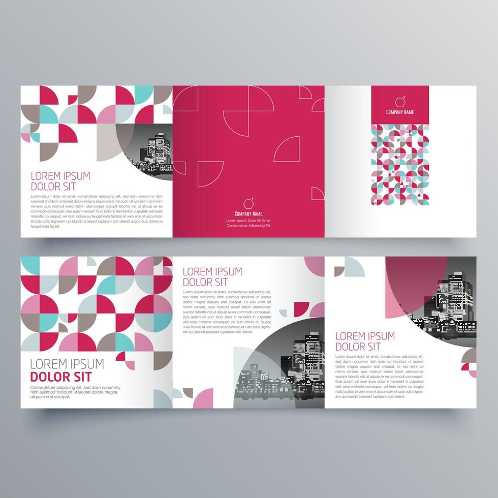 Tri-fold brochure template Minimalistic geometric design for corporate and business. Creative concept brochure vector template.