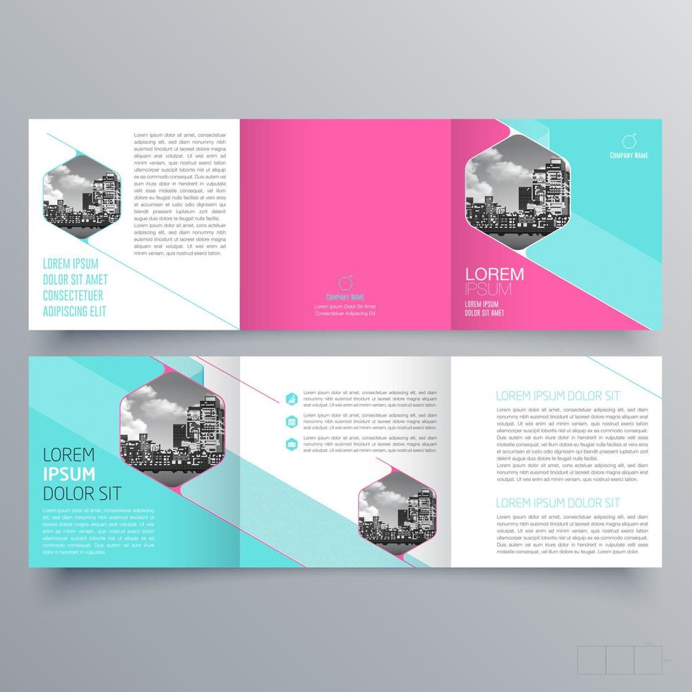 Tri-fold brochure template Minimalistic geometric design for corporate and business. Creative concept brochure vector template.