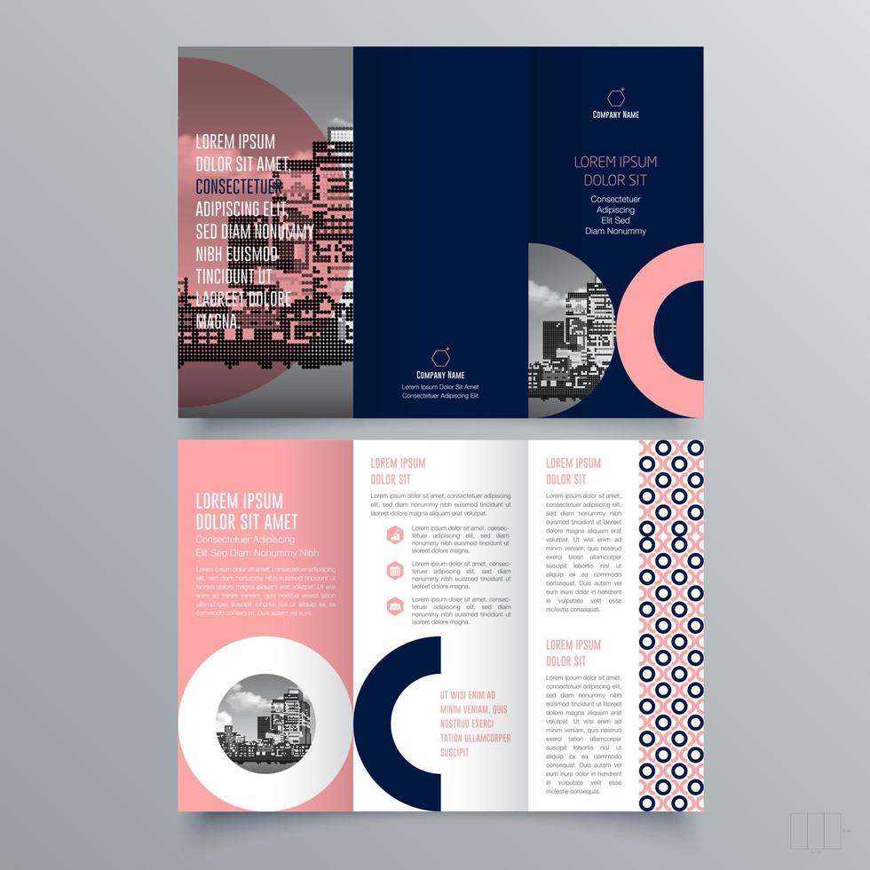 Tri-fold brochure template Minimalistic geometric design for corporate and business. Creative concept brochure vector template.