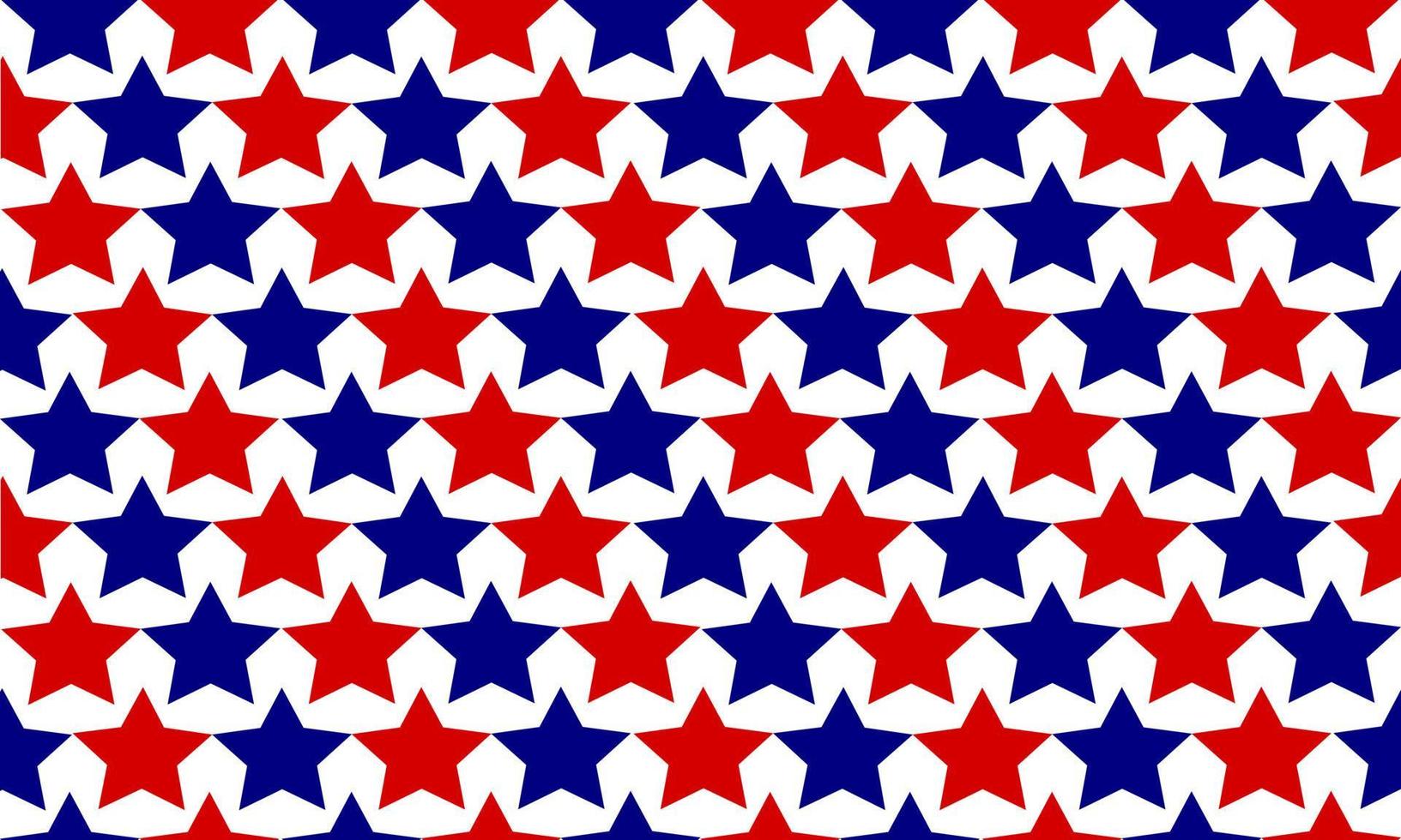Seamless abstract pattern with geometric star shapes. Vector background design. Blue, red on white color. Paper, cloth, fabric, cloth, dress, napkin, cover, printing, gift, present, USA flag concepts