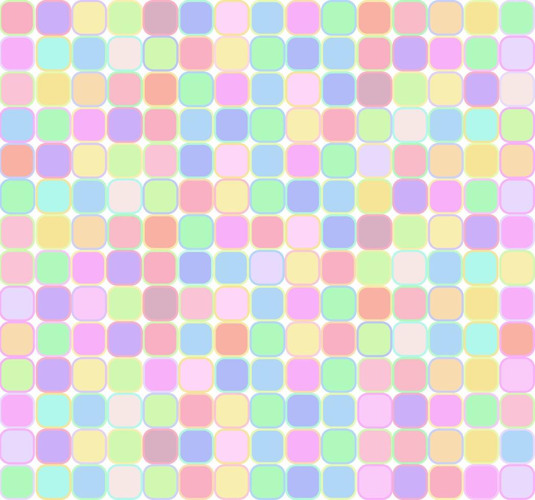 Seamless abstract pattern with many geometric squared rounded edges boxes. Vector design. Paper, cloth, fabric, cloth, dress, napkin, print, present, shirt, boy, girl, concepts. Sweet multicolor.