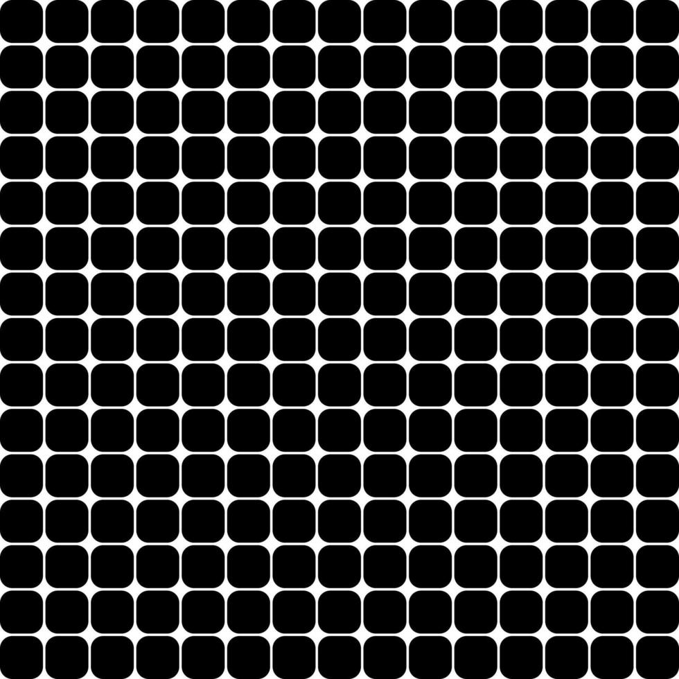 Seamless abstract pattern with many geometric black squared rounded edges boxes. Vector background design. Paper, cloth, fabric, cloth, dress, napkin, printing, present, sheet, shirt, bed concepts.
