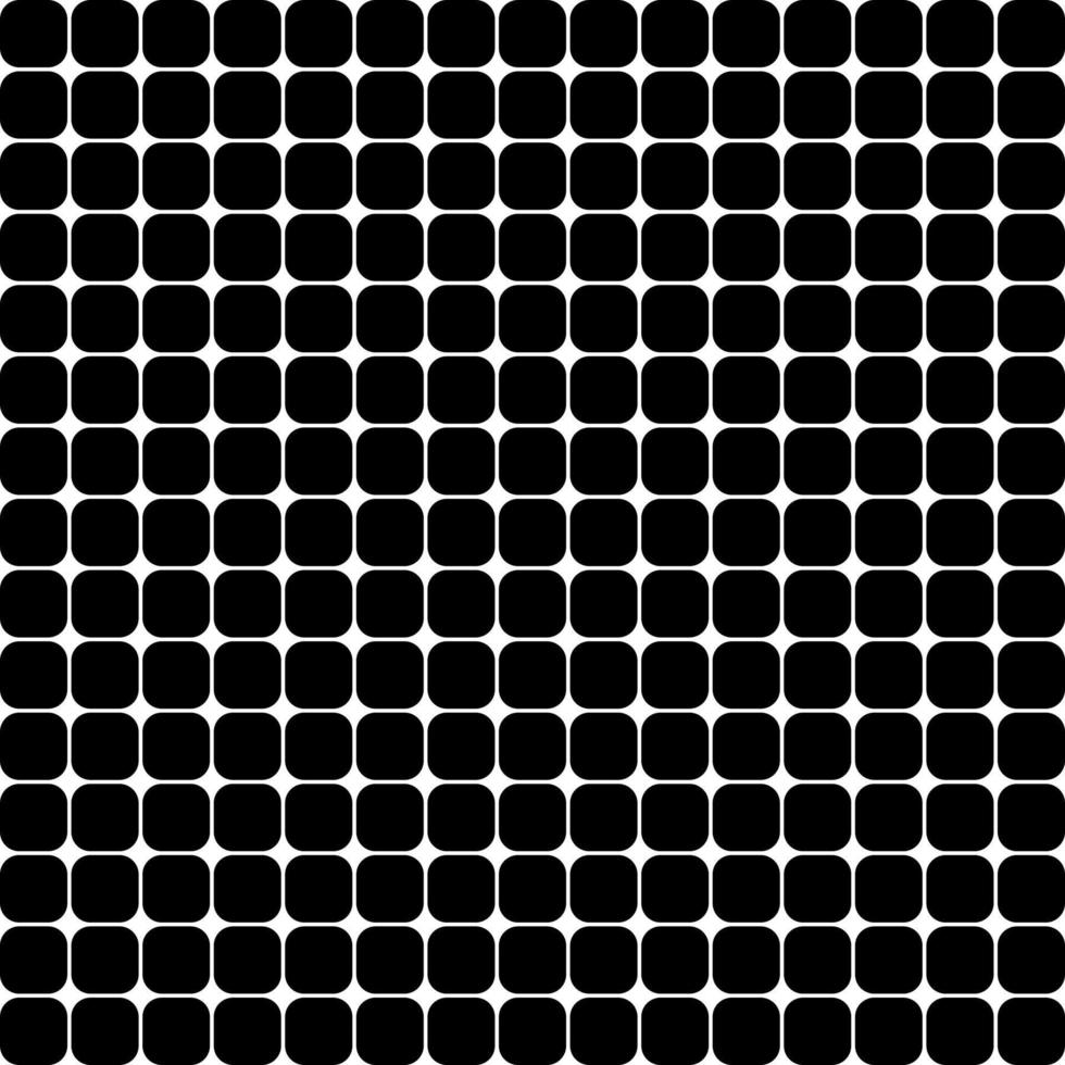 Seamless abstract pattern with many geometric black squared rounded edges boxes. Vector background design. Paper, cloth, fabric, cloth, dress, napkin, printing, present, sheet, shirt, bed concepts.