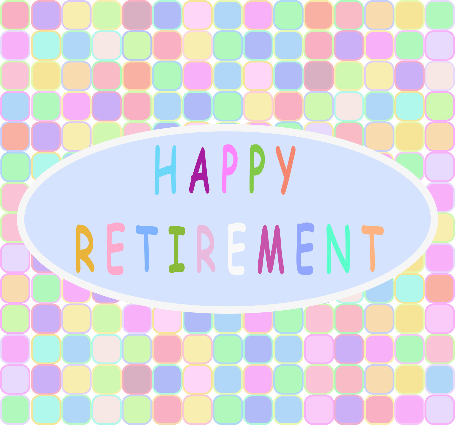 Happy retirement greeting on sweet colorful background Vector design