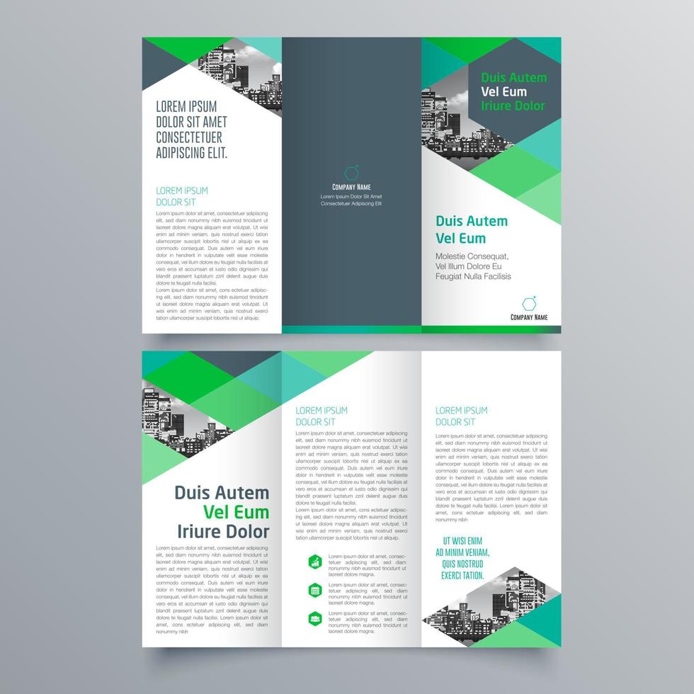 Tri-fold brochure template Minimalistic geometric design for corporate and business. Creative concept brochure vector template.