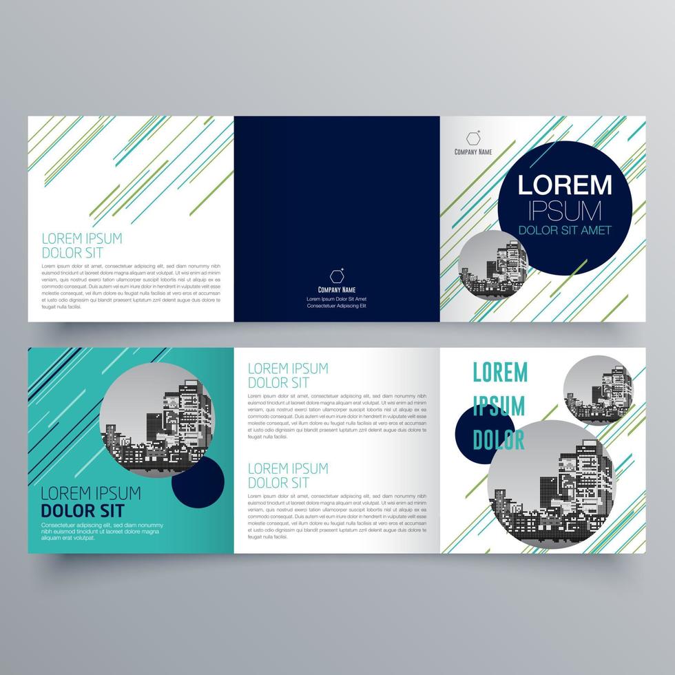 Tri-fold brochure template Minimalistic geometric design for corporate and business. Creative concept brochure vector template.