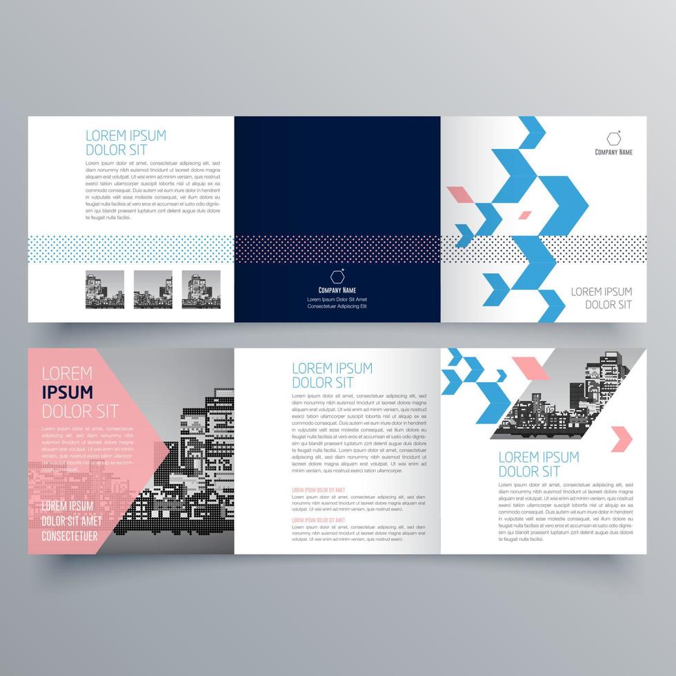 Tri-fold brochure template Minimalistic geometric design for corporate and business. Creative concept brochure vector template.