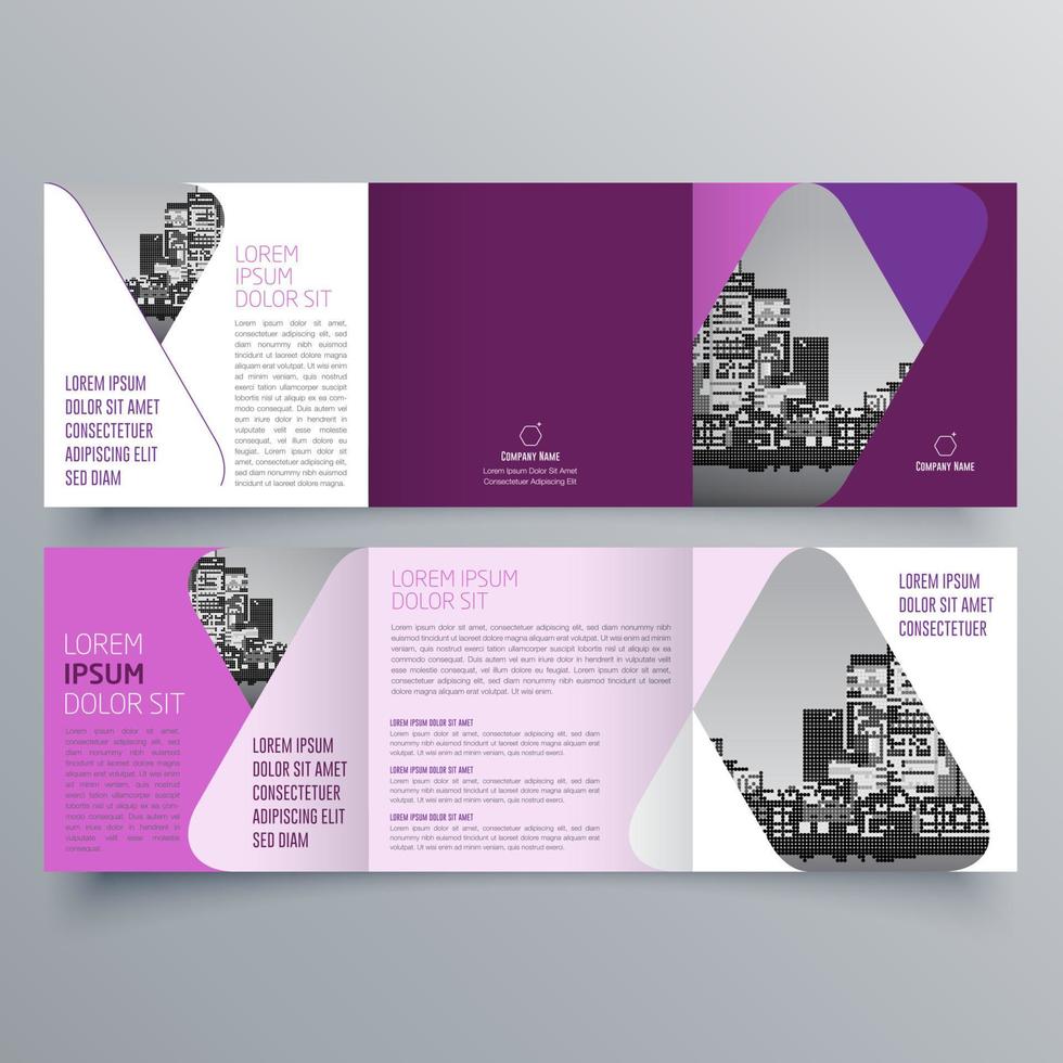 Tri-fold brochure template Minimalistic geometric design for corporate and business. Creative concept brochure vector template.