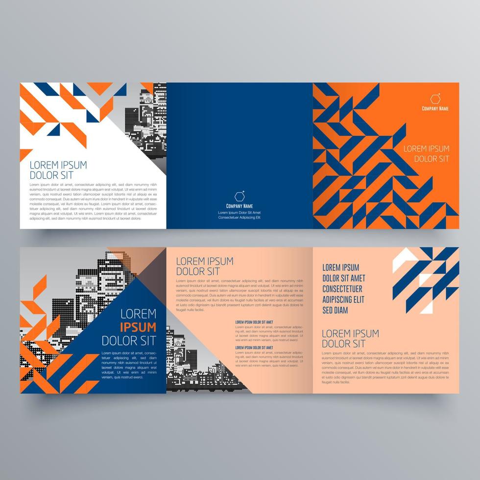 Tri-fold brochure template Minimalistic geometric design for corporate and business. Creative concept brochure vector template.