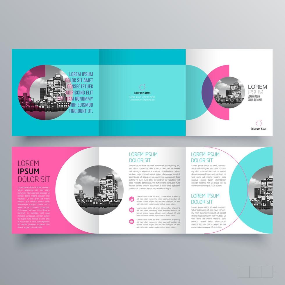 diseño geométrico minimalista de plantilla de folleto tríptico para empresas y negocios. plantilla de vector de folleto de concepto creativo.