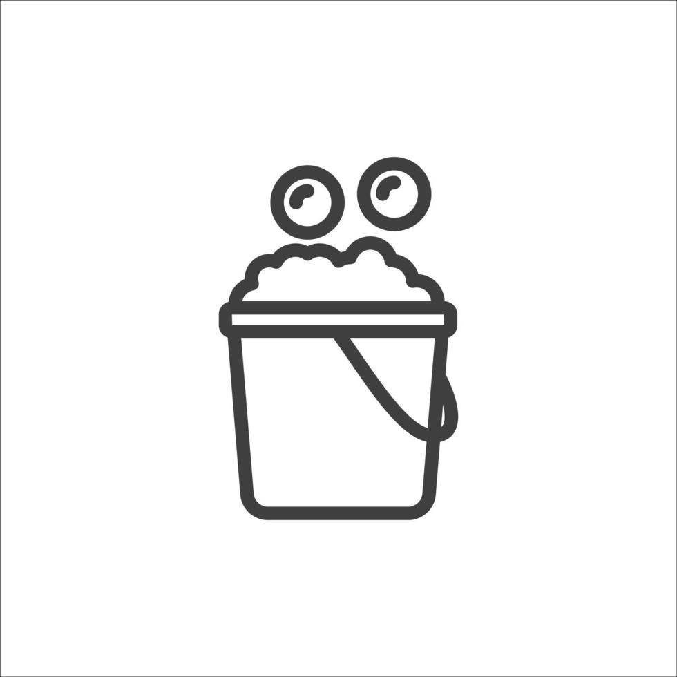 Vector sign of The Bucket symbol is isolated on a white background. Bucket icon color editable.
