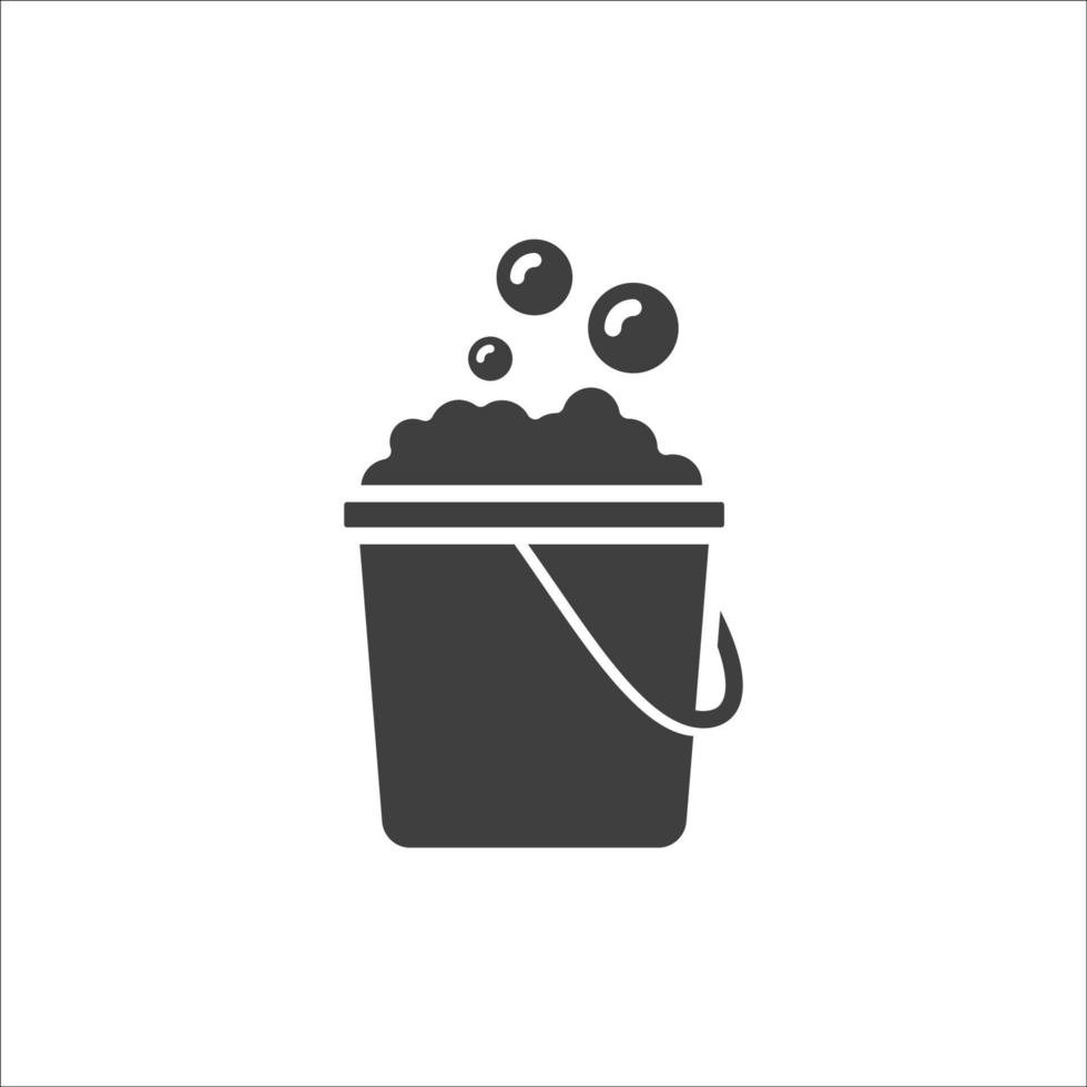 Vector sign of The Bucket symbol is isolated on a white background. Bucket icon color editable.