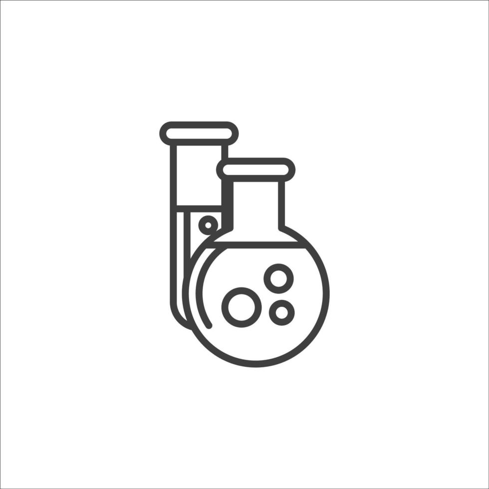 Vector sign of The Flask symbol is isolated on a white background. Flask icon color editable.