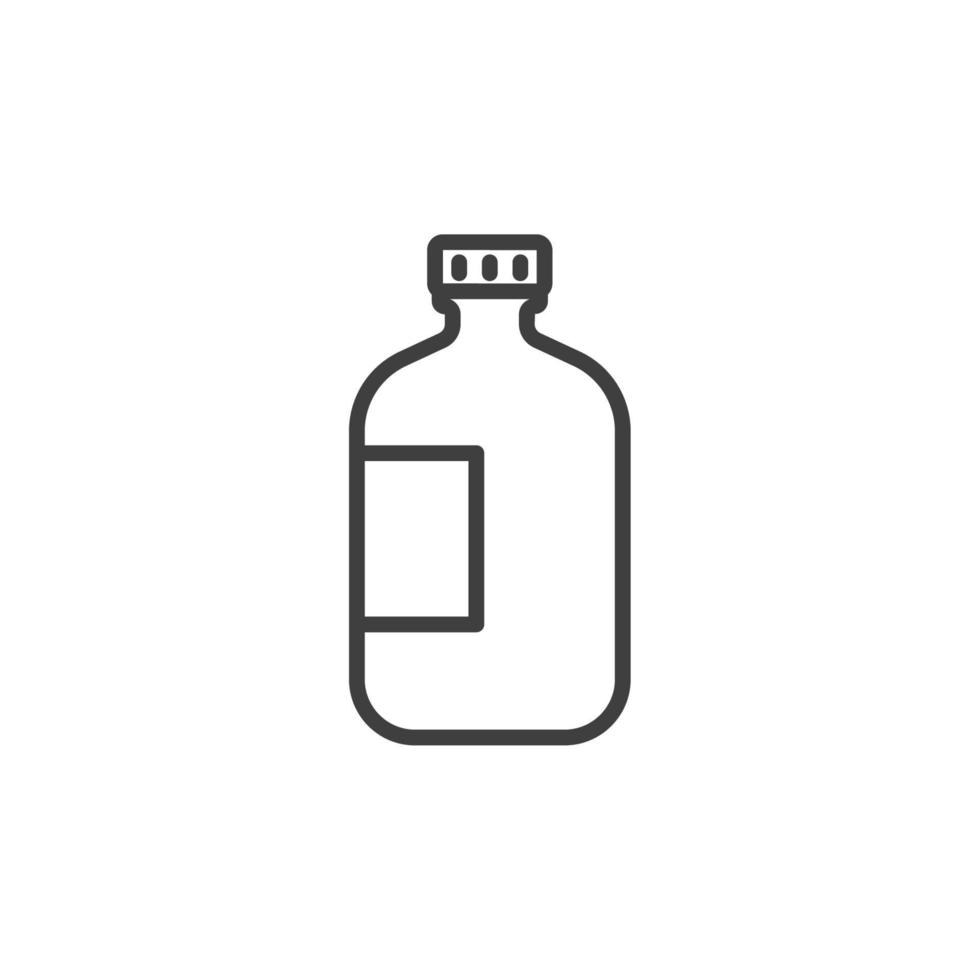 el signo vectorial del símbolo de la botella de medicina está aislado en un fondo blanco. color de icono de botella de medicina editable. vector