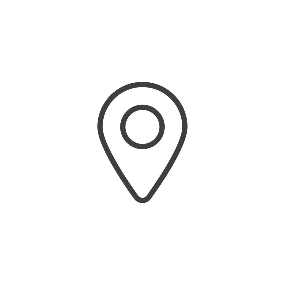 Vector sign of The map pin symbol is isolated on a white background