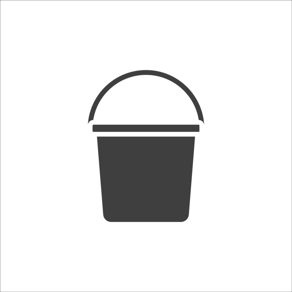 Vector sign of The Bucket symbol is isolated on a white background. Bucket icon color editable.