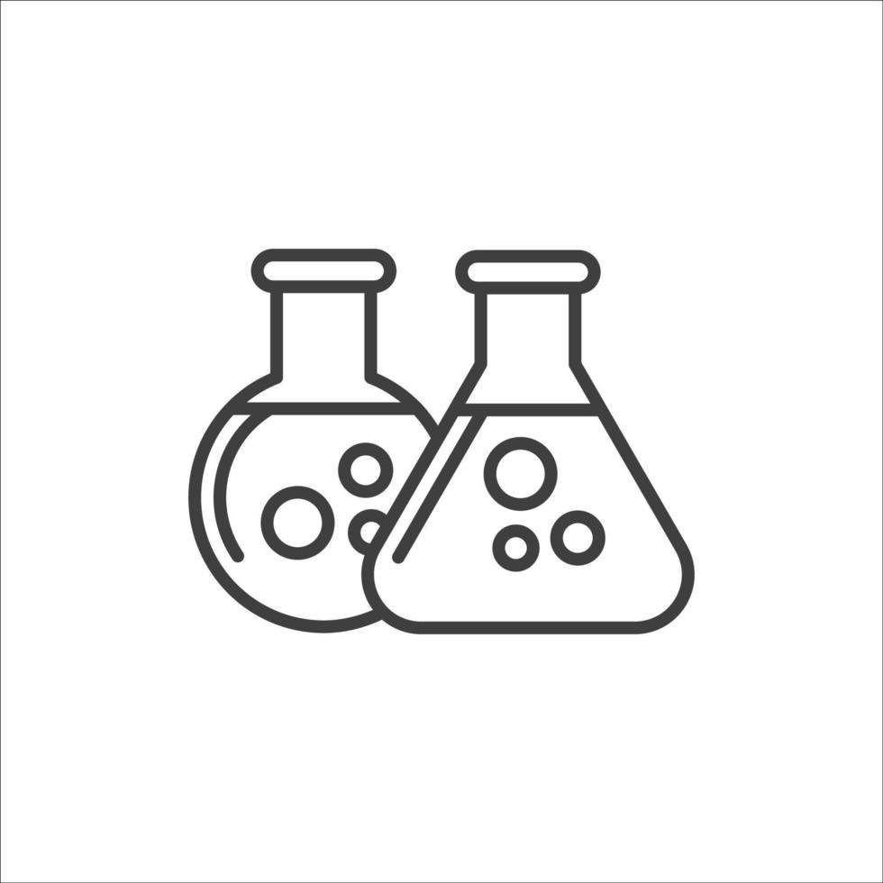 Vector sign of The Flask symbol is isolated on a white background. Flask icon color editable.