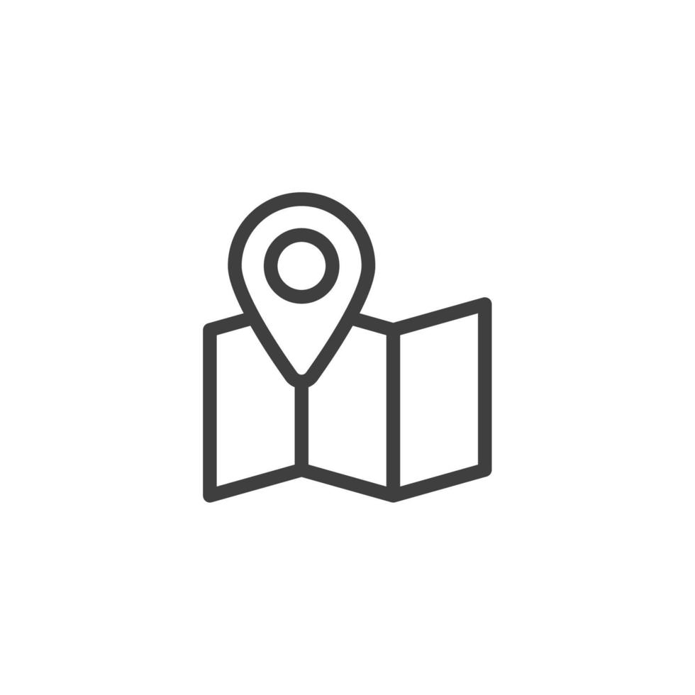 Vector sign of The map pin symbol is isolated on a white background