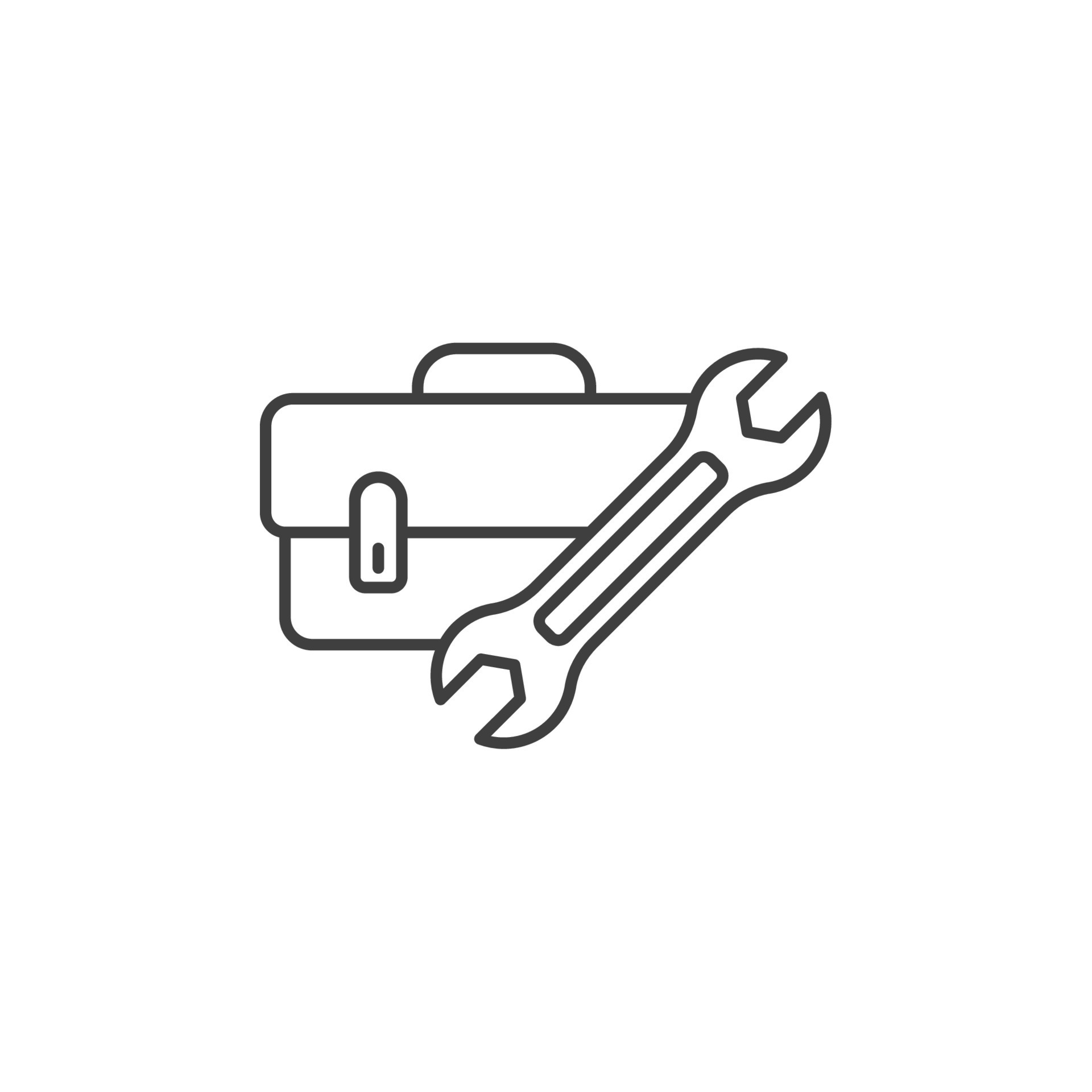 Vector sign of The toolbox symbol is isolated on a white background