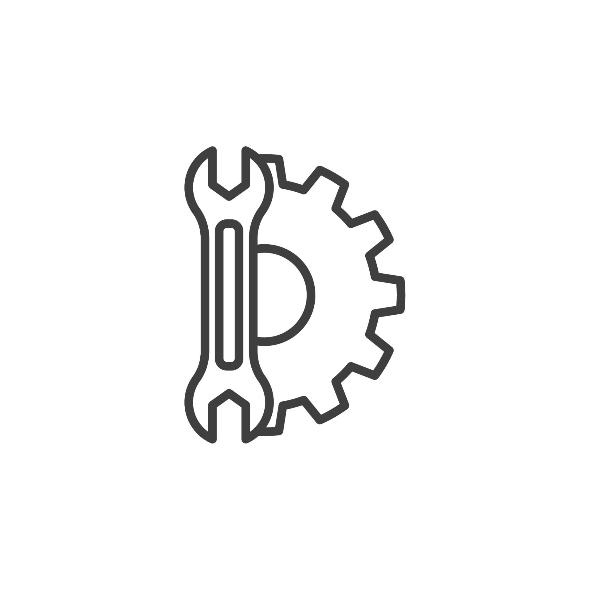 Vector sign of The wrench symbol is isolated on a white background