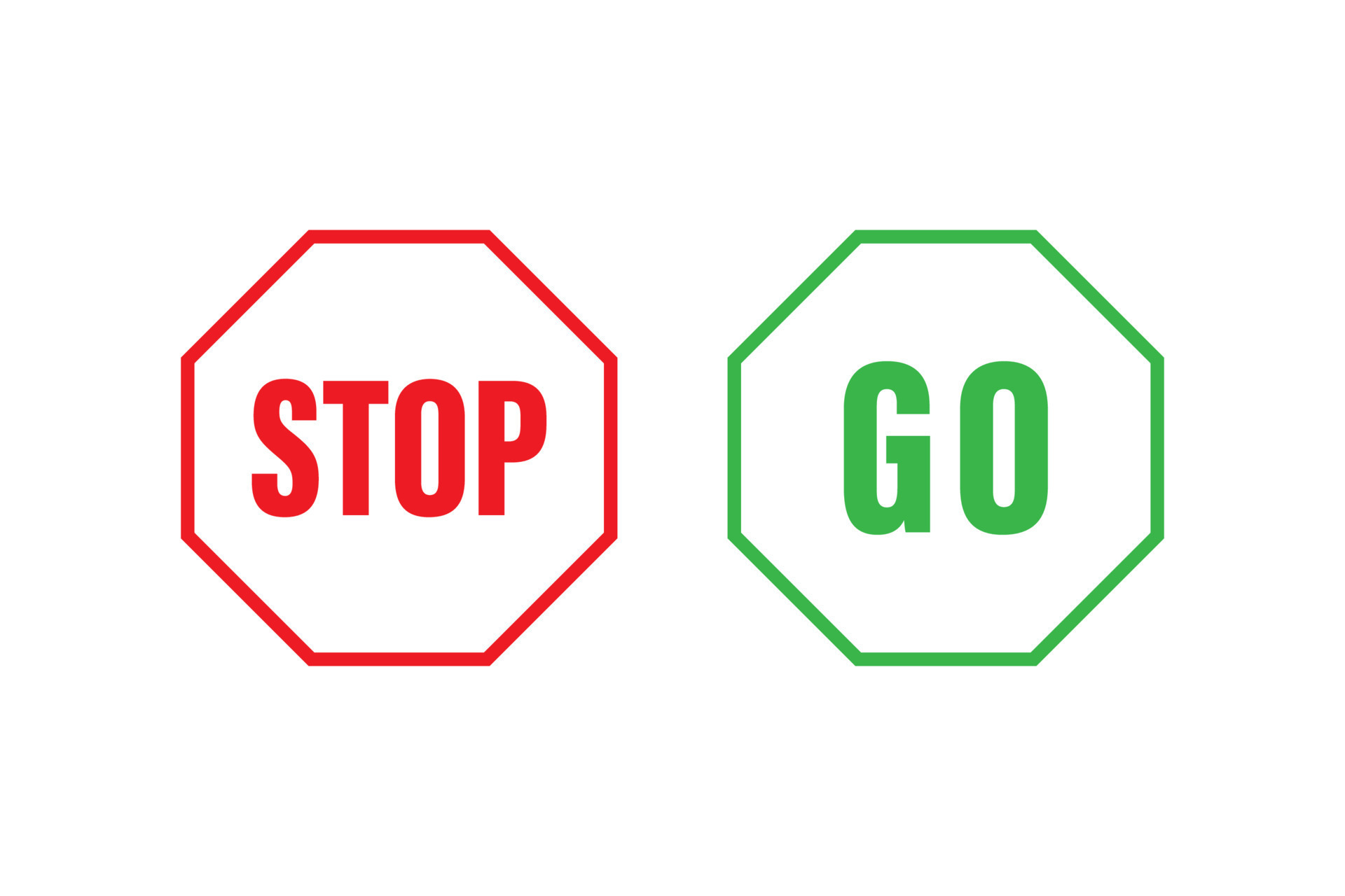 Stop and go sign icon vector design 9940783 Vector Art at Vecteezy