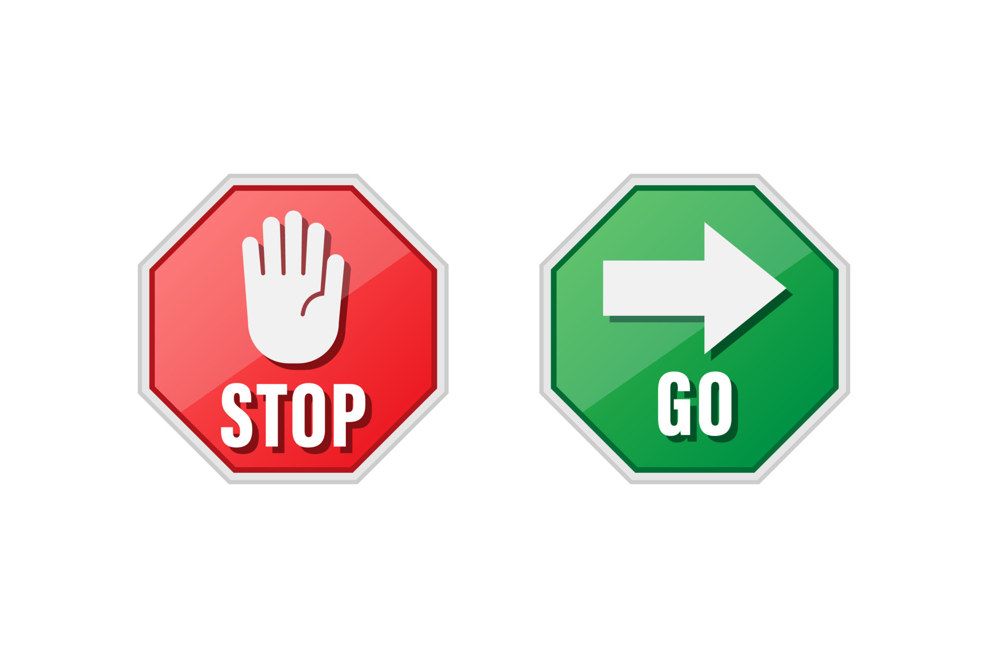Stop and go sign icon vector design 9940784 Vector Art at Vecteezy