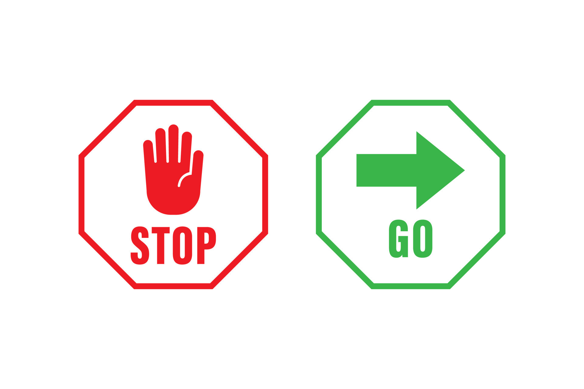 Stop and go sign icon vector design 9940787 Vector Art at Vecteezy