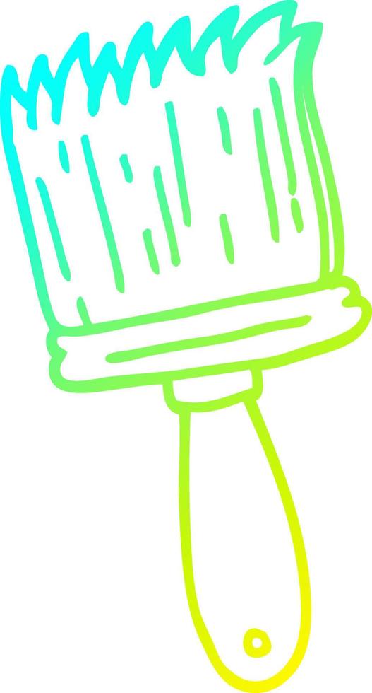 cold gradient line drawing cartoon paint brush vector