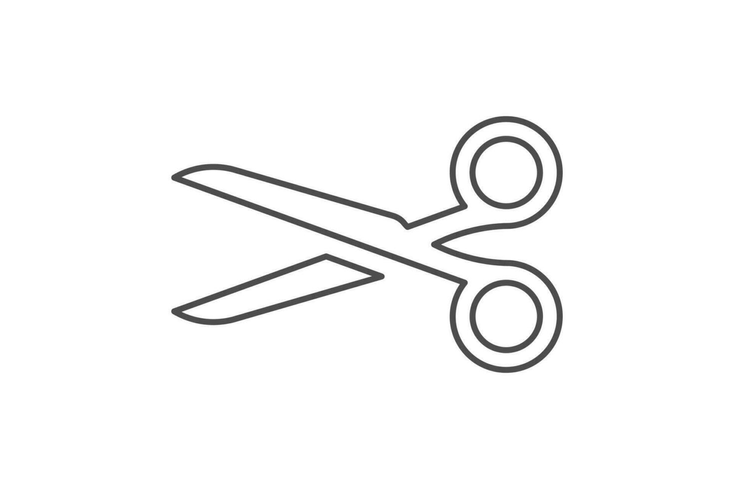 Scissor line icon vector