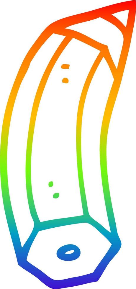 lápiz de dibujos animados de dibujo de línea de gradiente de arco iris vector