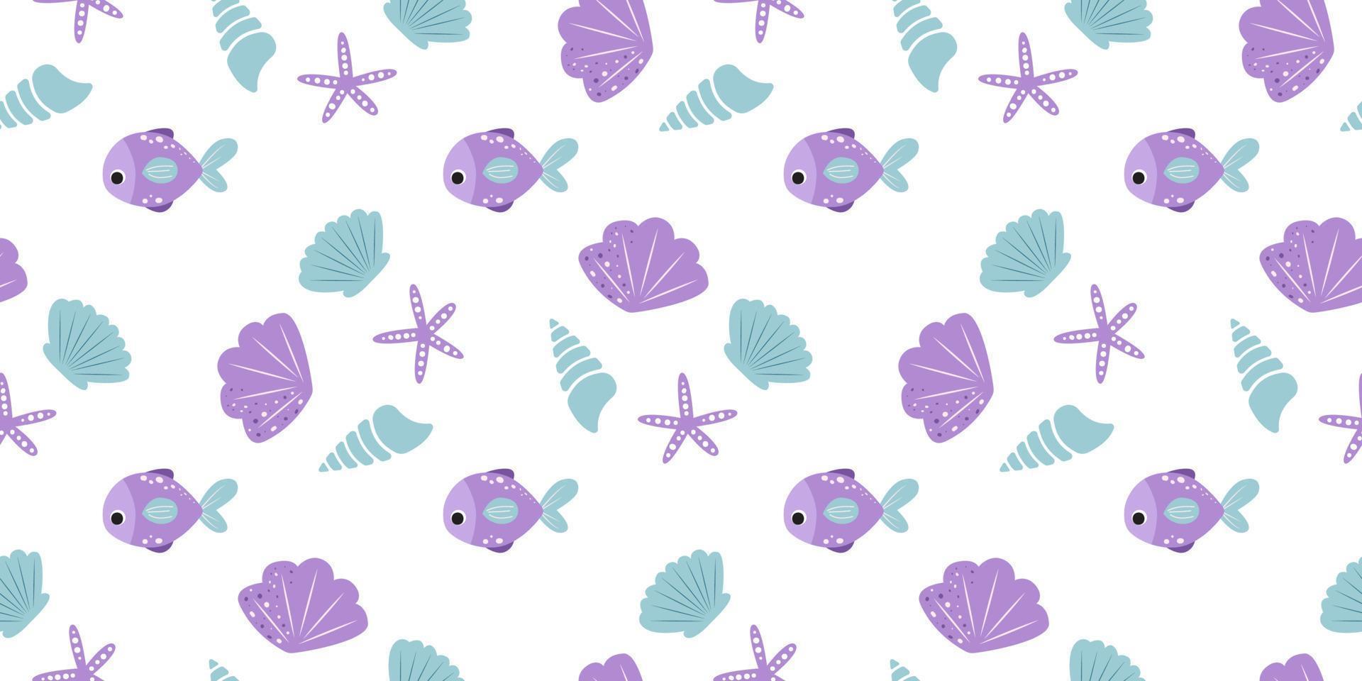 Adorable and fun ocean life seamless pattern vector