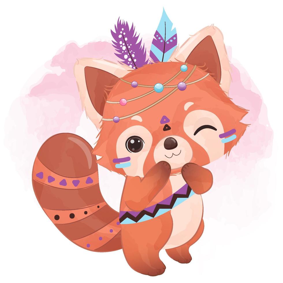 Tribal Series Little Red Panda vector