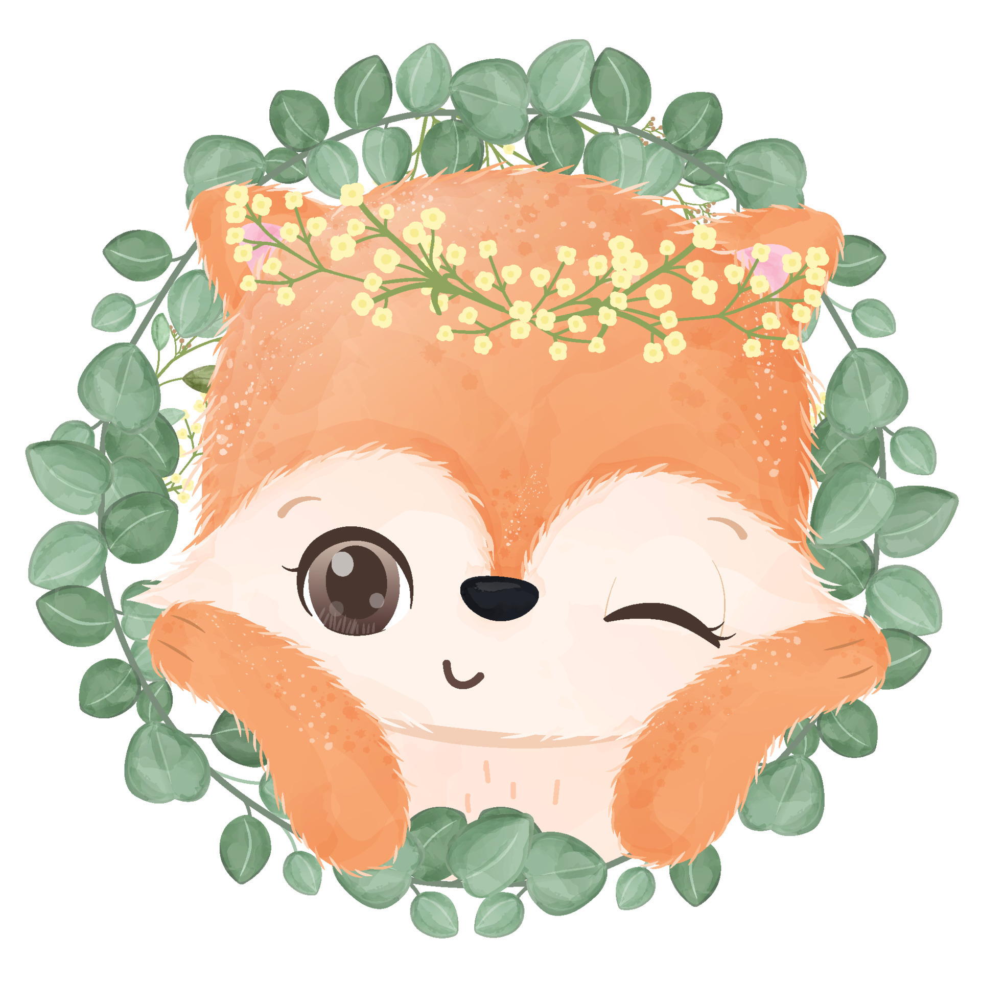 Cute baby fox for decorative background 9941050 Vector Art at Vecteezy