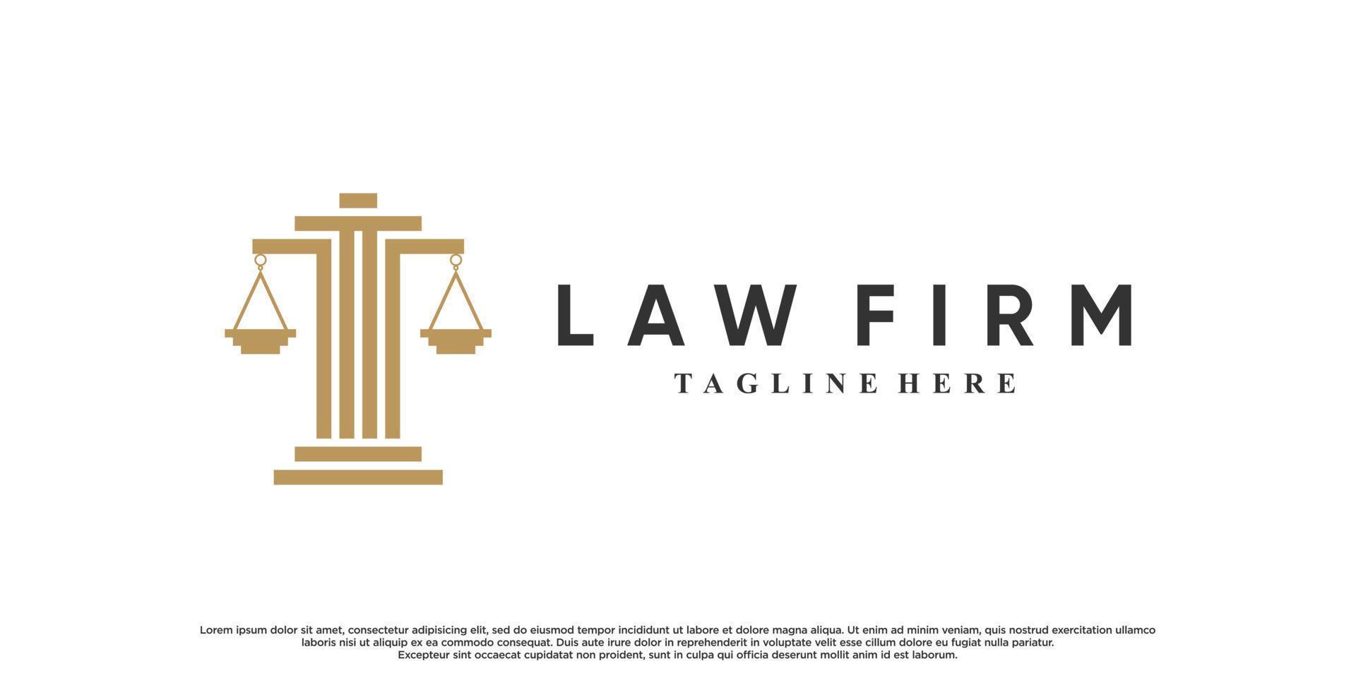 Law firm logo design with creative concept Premium Vector