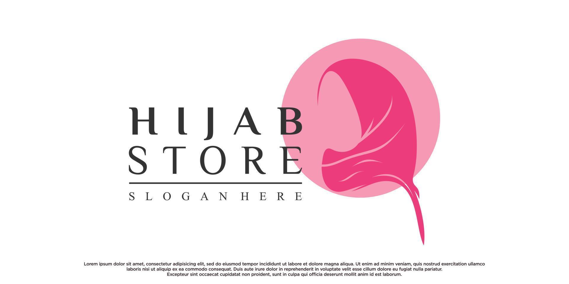 logotipo de hijab de belleza para mujer musulmana con vector premium de elemento creativo