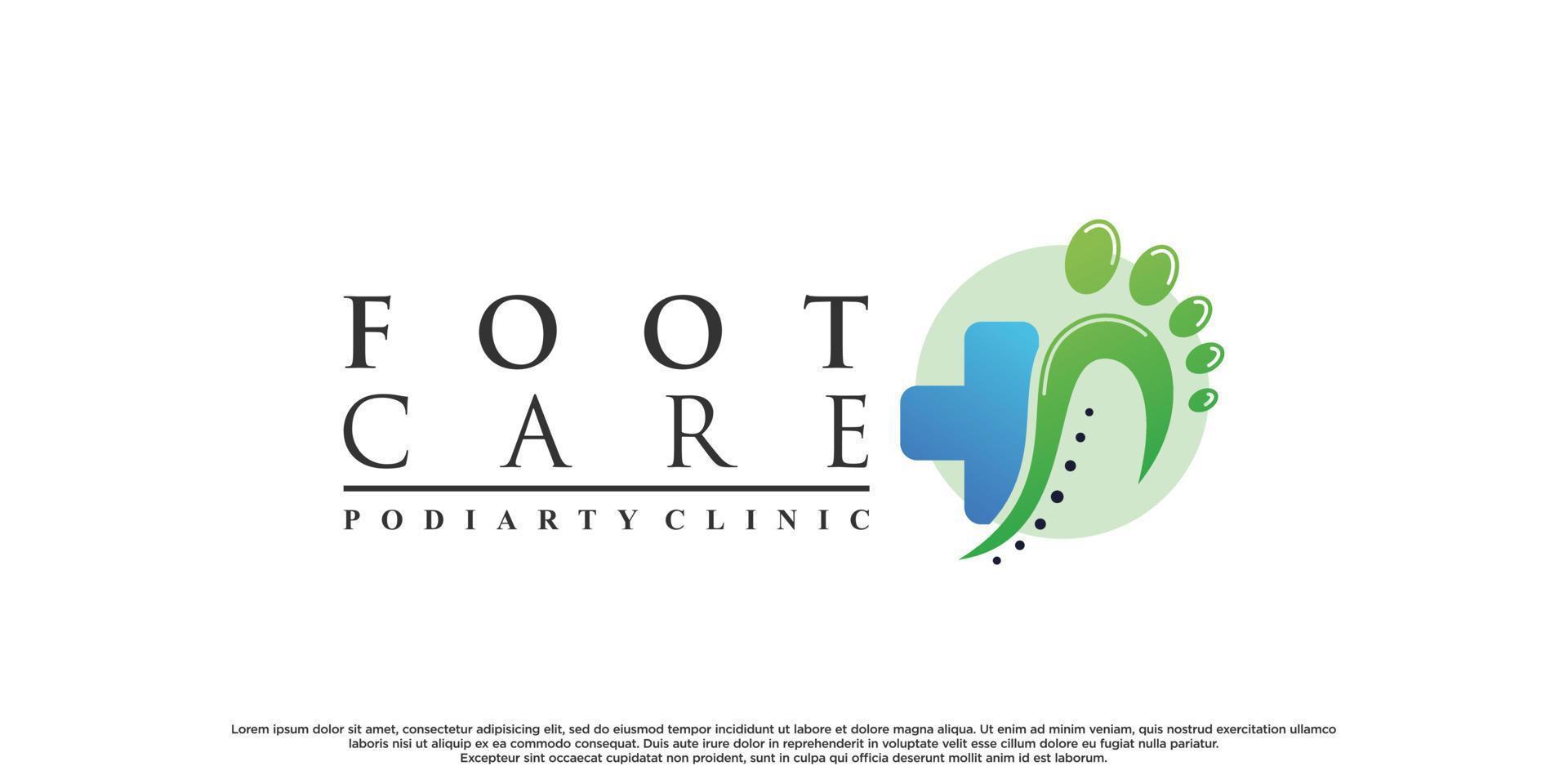 Foot care logo design with creative concept Premium Vector