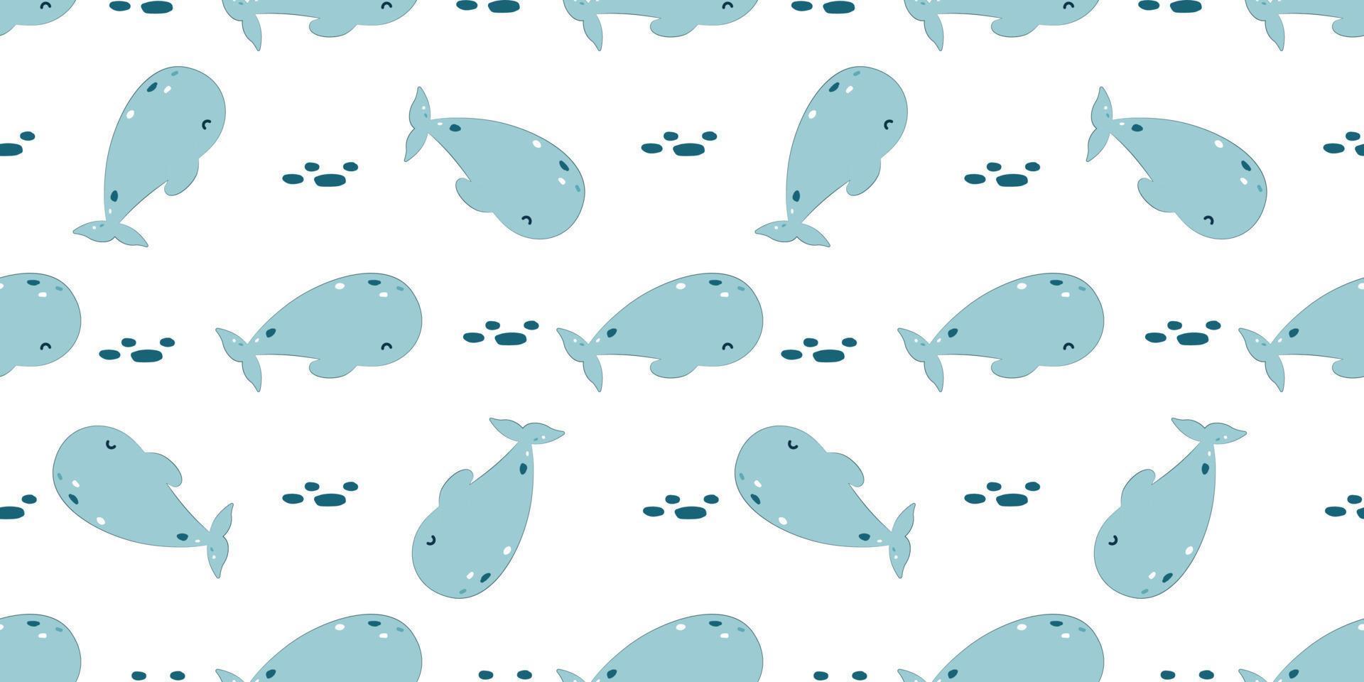Adorable and fun ocean life seamless pattern vector